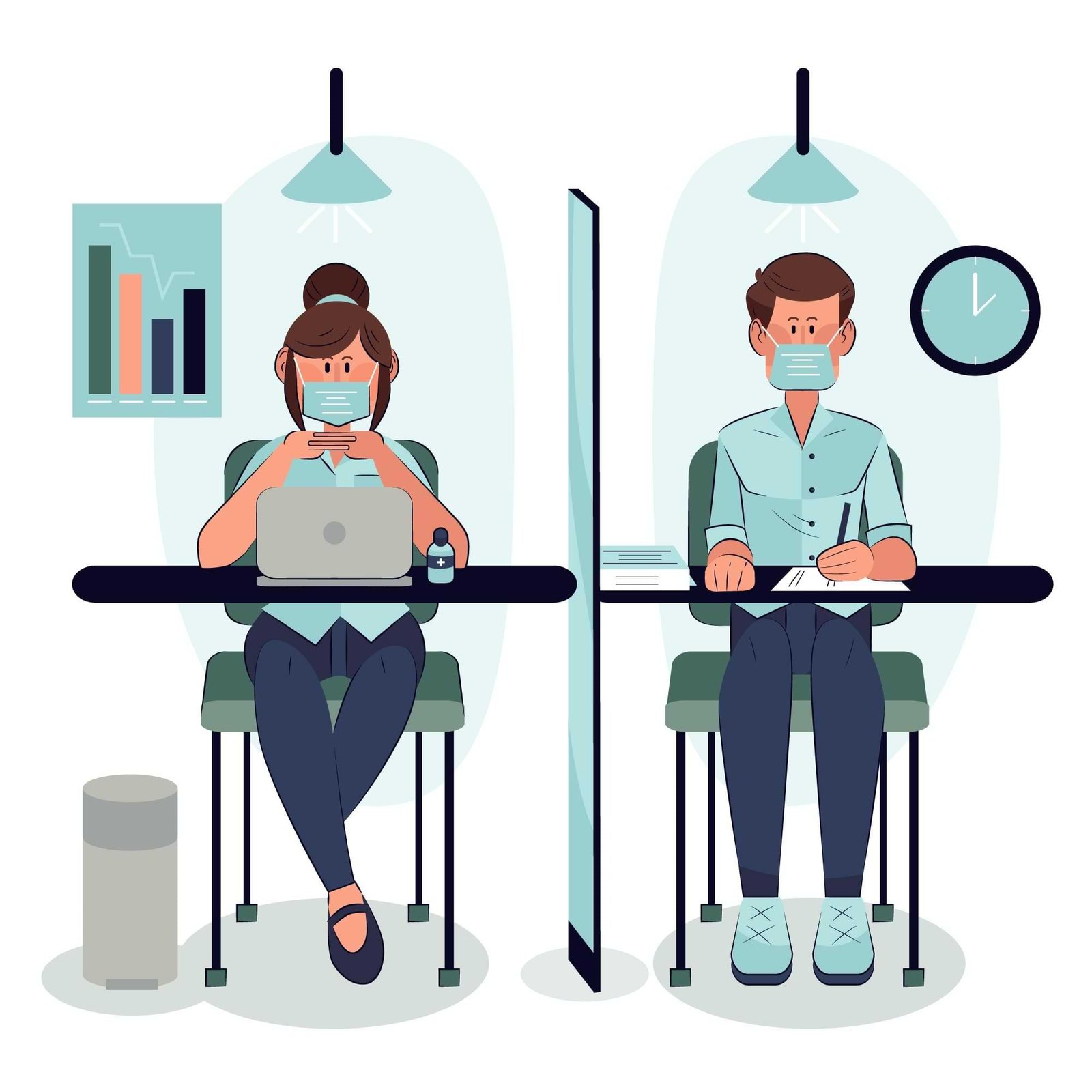 Professional office cleaning in progress